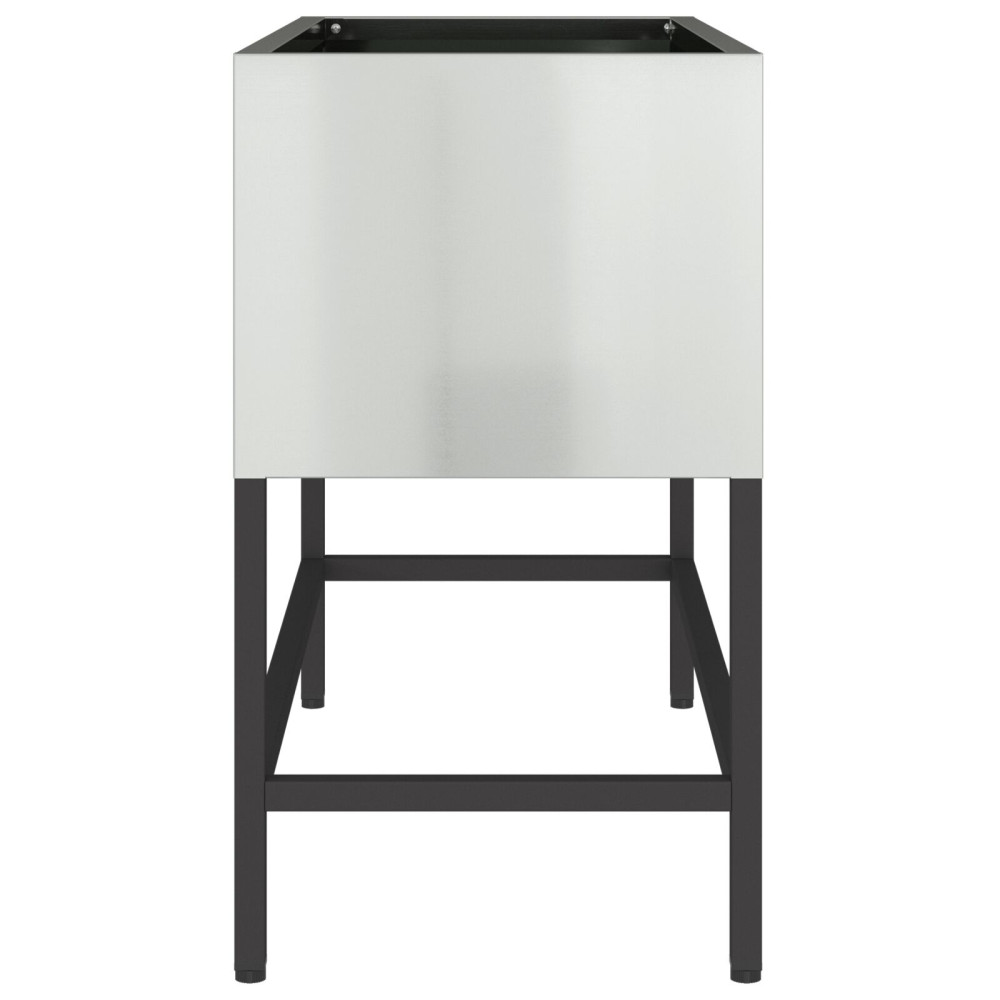 Produktbild för Höjdträdgårdsplanterare Silver 60 x 26 x 45 cm