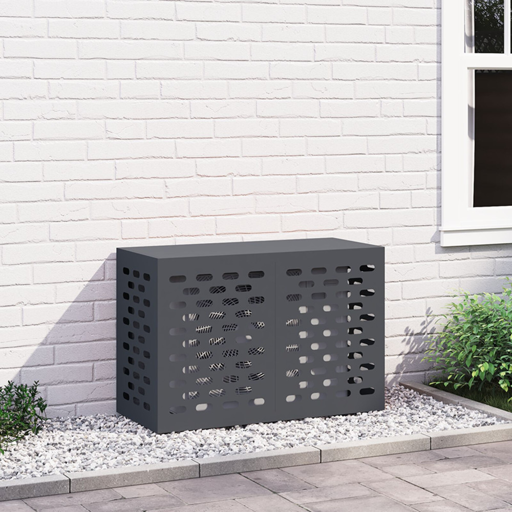 Produktbild för Täckning för Luftkonditionering Antracit 90 x 40 x 60 cm Stål