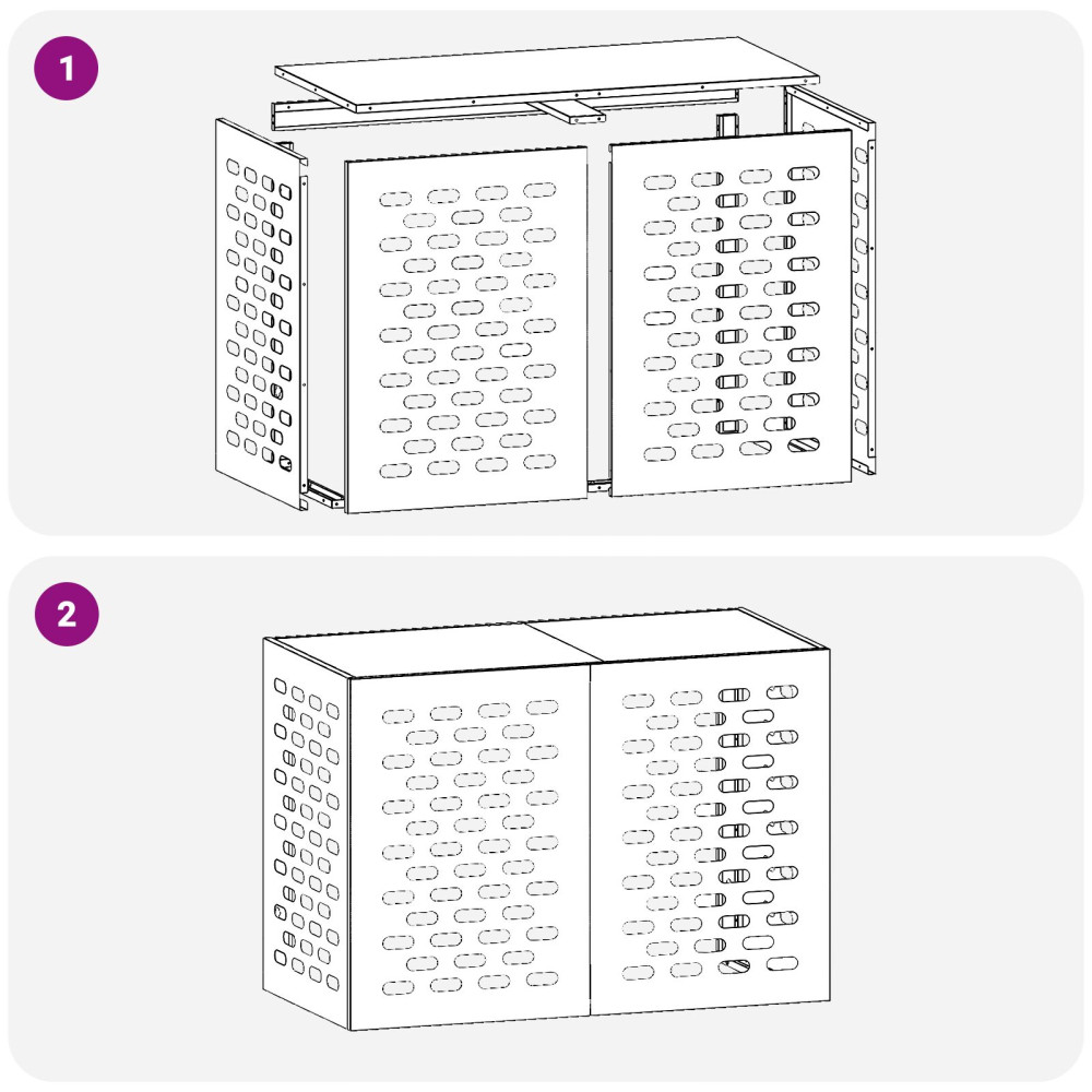 Produktbild för Täckning för Luftkonditionering Vit 100 x 50 x 70 cm Stål