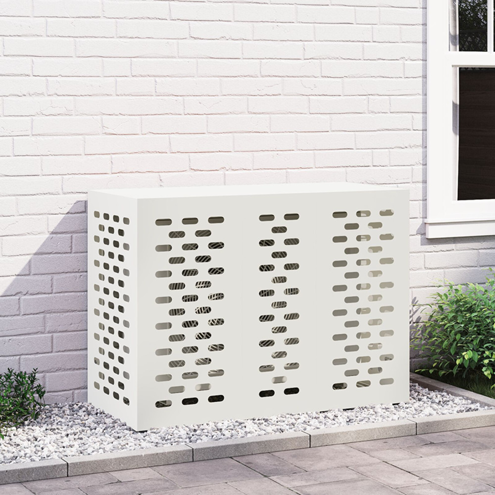 Produktbild för Täckning för Luftkonditionering Vit 110 x 50 x 80 cm Stål