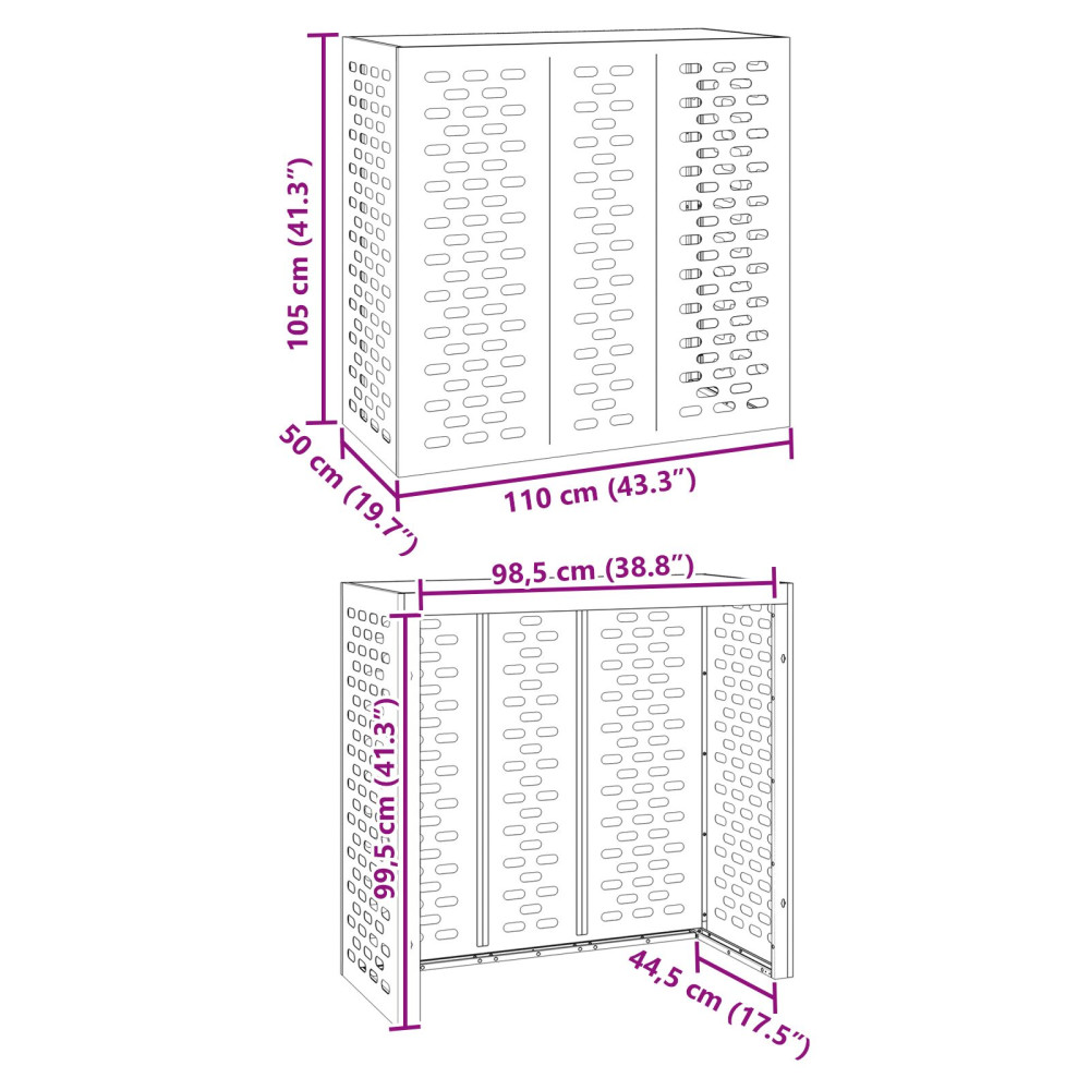 Produktbild för Täckning för Luftkonditionering Silver 110 x 50 x 105 cm