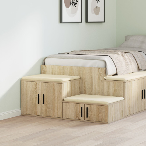 vidaXL Förvaringsskåp 2 pcs Sonoma-ek 118 x 41 x 40 cm Konstruerat trä