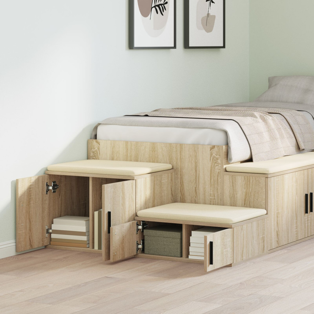 Produktbild för Förvaringsskåp 2 pcs Sonoma-ek 118 x 41 x 40 cm Konstruerat trä