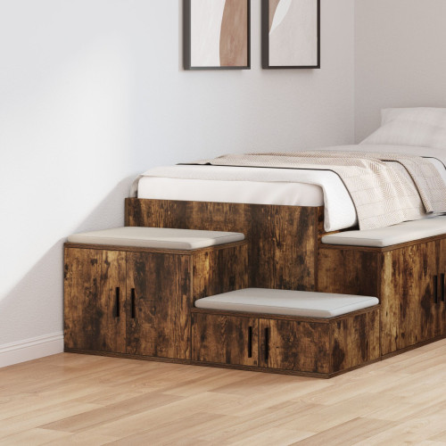 vidaXL Förvaringsskåp 2 pcs Rökt ek 118 x 41 x 40 cm Konstruerat trä