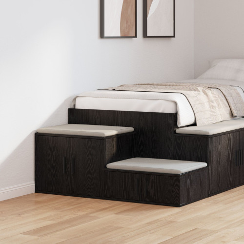 vidaXL Förvaringsskåp 2 pcs Svart Ek 108 x 41 x 40 cm Konstruerat trä