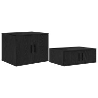 Produktbild för Förvaringsskåp 2 pcs Svart Ek 108 x 41 x 40 cm Konstruerat trä