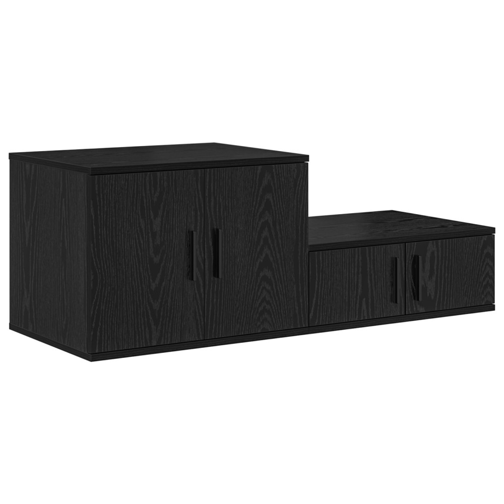 Produktbild för Förvaringsskåp 2 pcs Svart Ek 108 x 41 x 40 cm Konstruerat trä