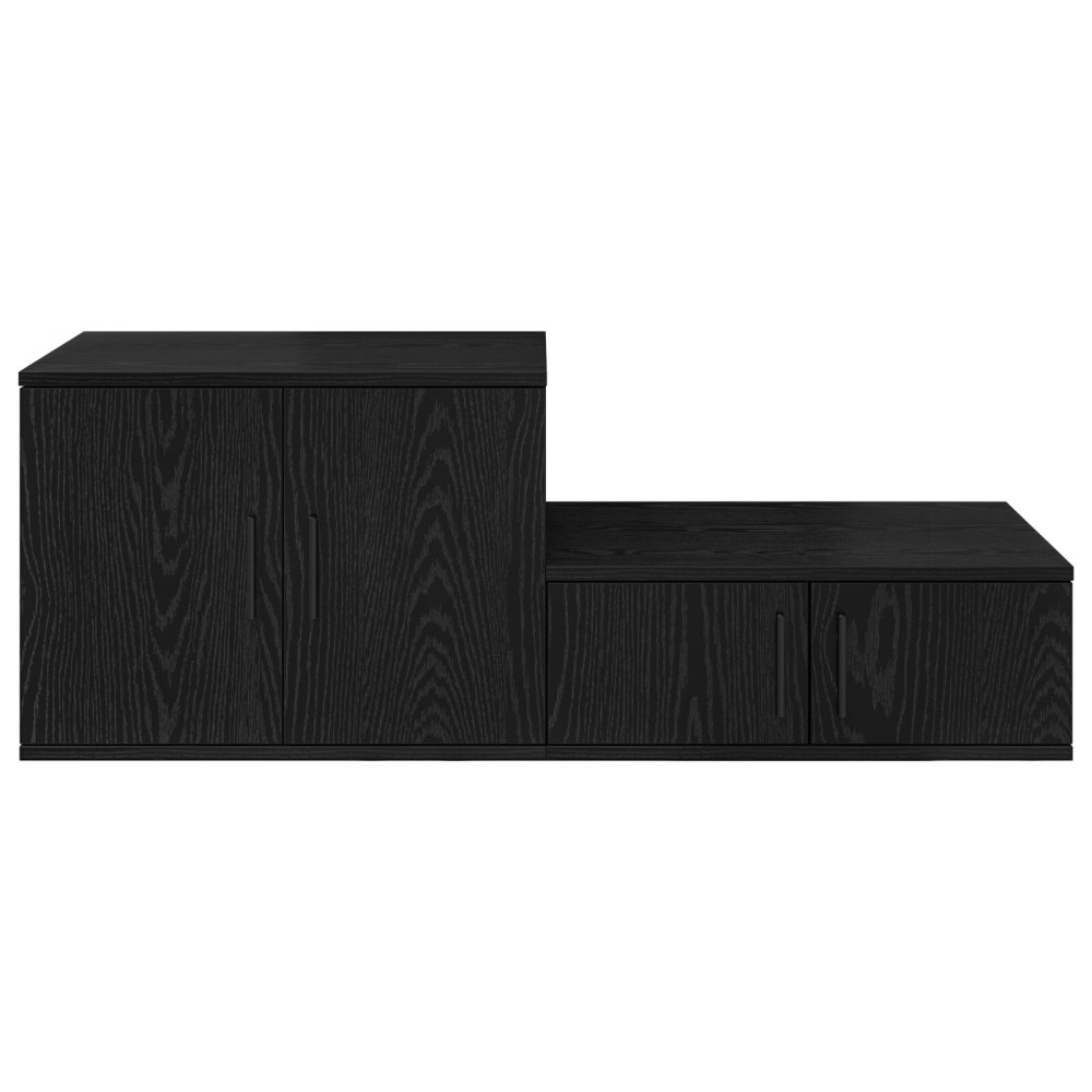 Produktbild för Förvaringsskåp 2 pcs Svart Ek 108 x 41 x 40 cm Konstruerat trä