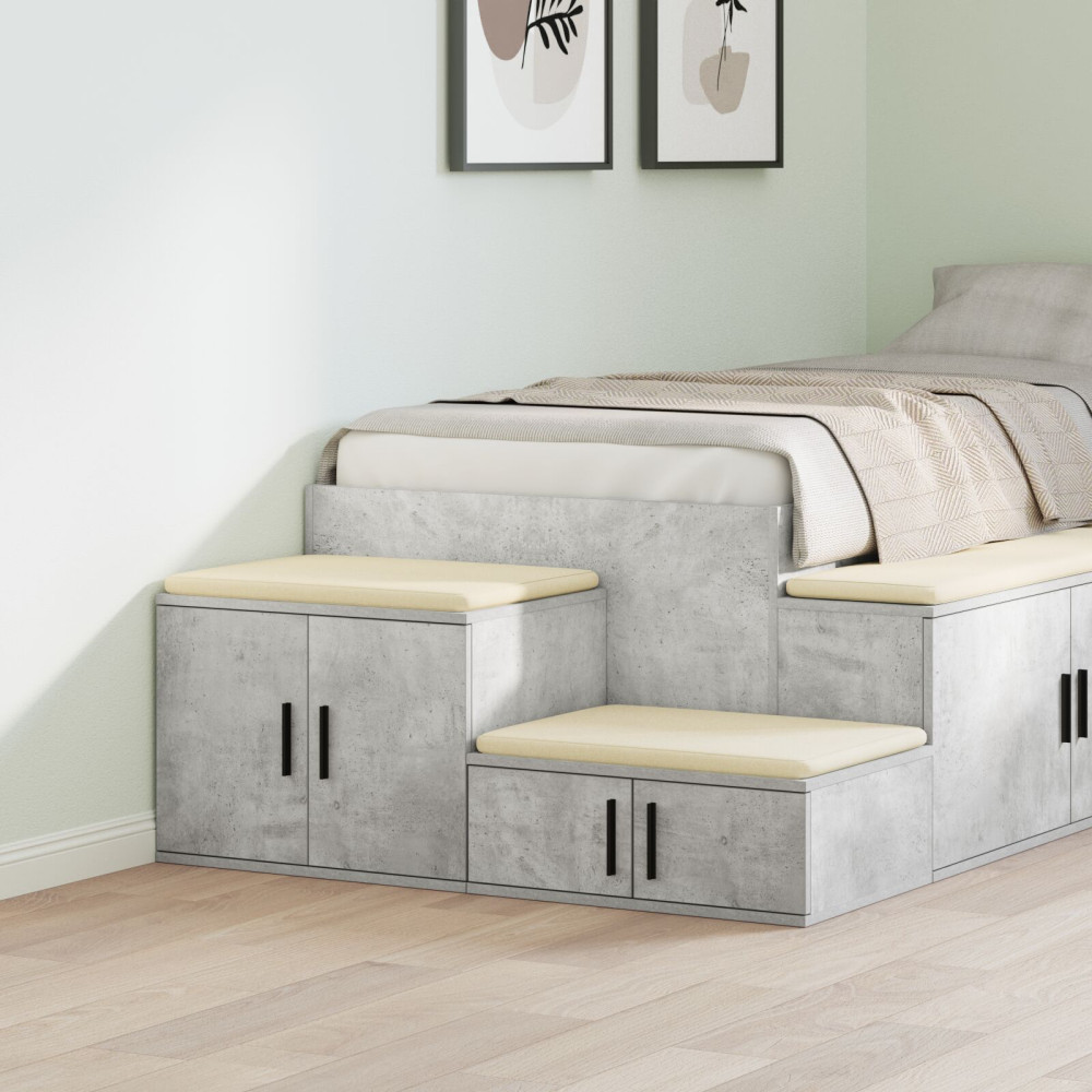Produktbild för Förvaringsskåp 2 pcs Betonggrå 108 x 41 x 40 cm Konstruerat trä