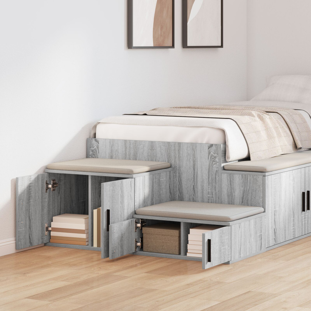 Produktbild för Förvaringsskåp 2 pcs Grå Sonoma 108 x 41 x 40 cm