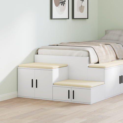 vidaXL Förvaringsskåp 2 pcs Vit 103 x 41 x 40 cm Konstruerat trä