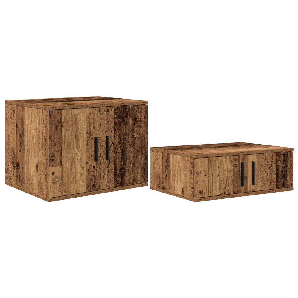 Produktbild för Förvaringsskåp 2 pcs Gammalt trä 103 x 41 x 40 cm