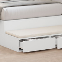 Produktbild för Sänglådor med låda Vit 100 x 36,5 x 16,5 cm Konstruerat trä