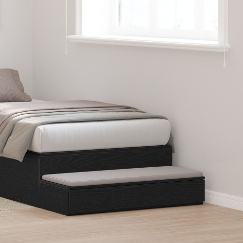 vidaXL Sänglådor Svart Ek 100 x 36,5 x 16,5 cm Konstruerat trä