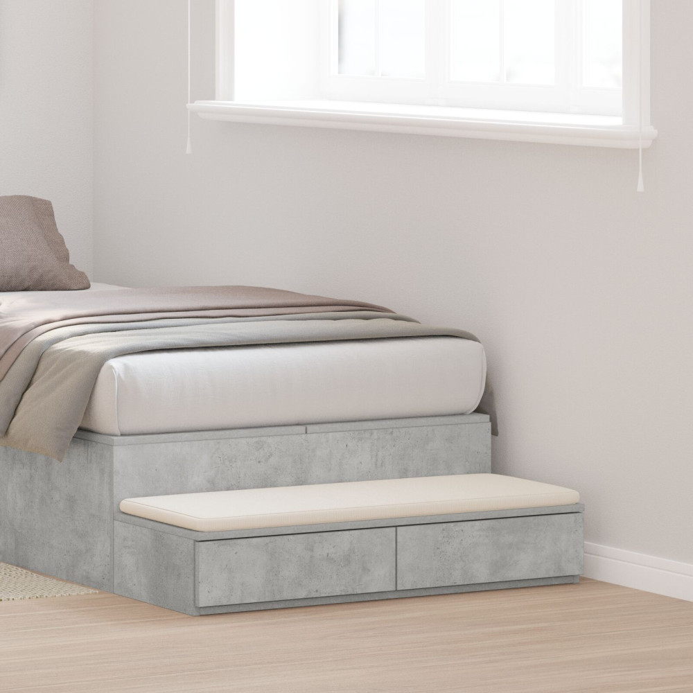 Produktbild för Sänglådor Betonggrå 100 x 36,5 x 16,5 cm Konstruerat trä