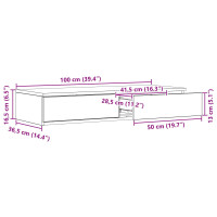 Produktbild för Sänglådor Betonggrå 100 x 36,5 x 16,5 cm Konstruerat trä