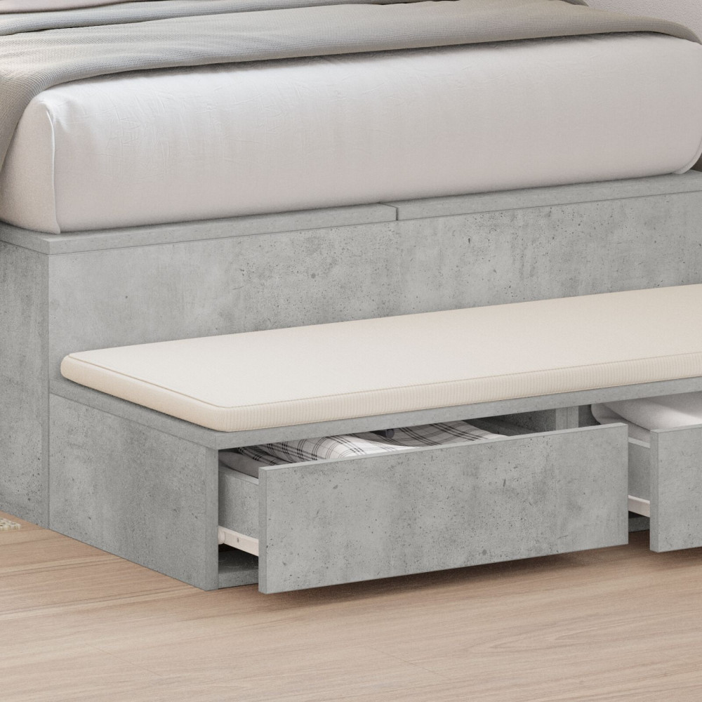 Produktbild för Sänglådor Betonggrå 100 x 36,5 x 16,5 cm Konstruerat trä