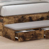 Produktbild för Sänglådor med låda Rökt ek 100 x 36,5 x 16,5 cm Konstruerat trä