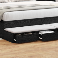 Produktbild för Sänglådor Svart Ek 200 x 36,5 x 16,5 cm Konstruerat trä