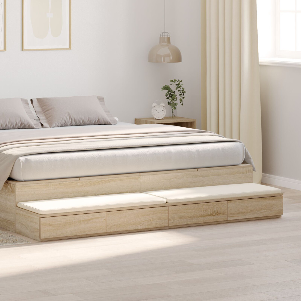 Produktbild för Sänglådor Sonoma-ek 200 x 36,5 x 16,5 cm Konstruerat trä
