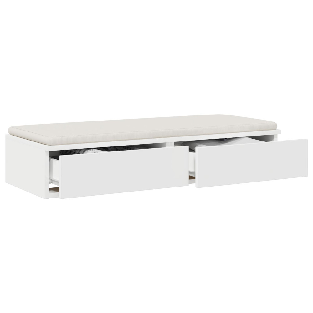 Produktbild för Sänglådor med låda Vit 80 x 36,5 x 16,5 cm Konstruerat trä