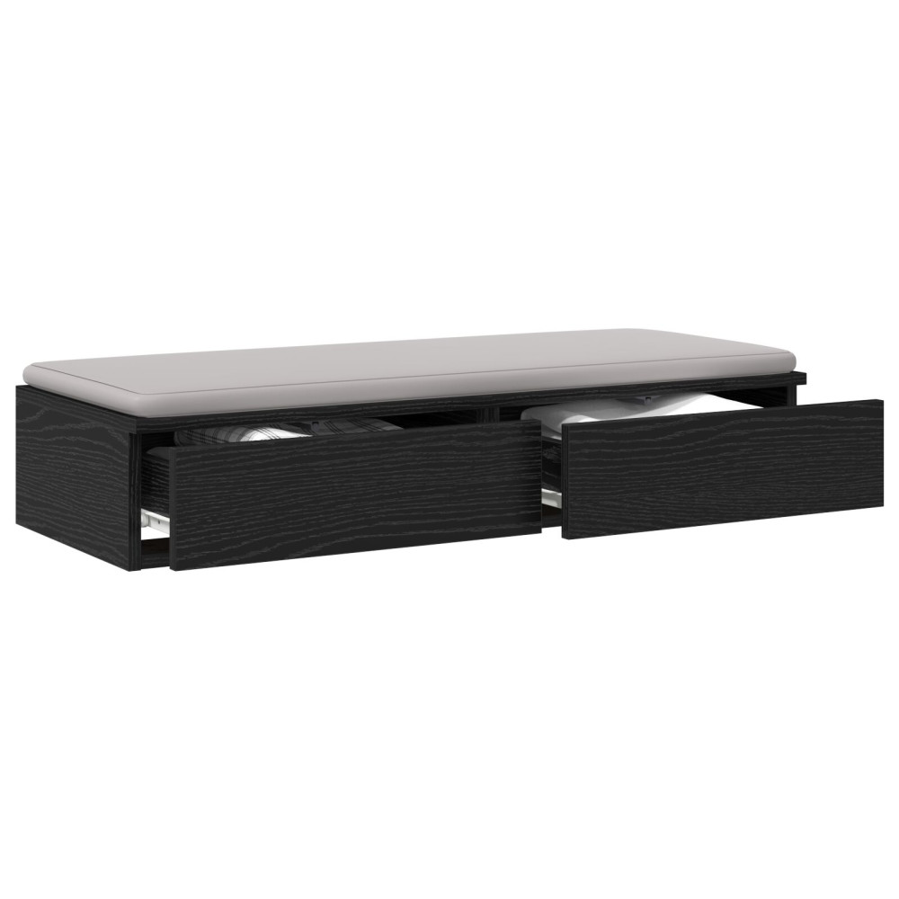 Produktbild för Sänglådor med låda Svart Ek 90 x 36,5 x 16,5 cm Konstruerat trä