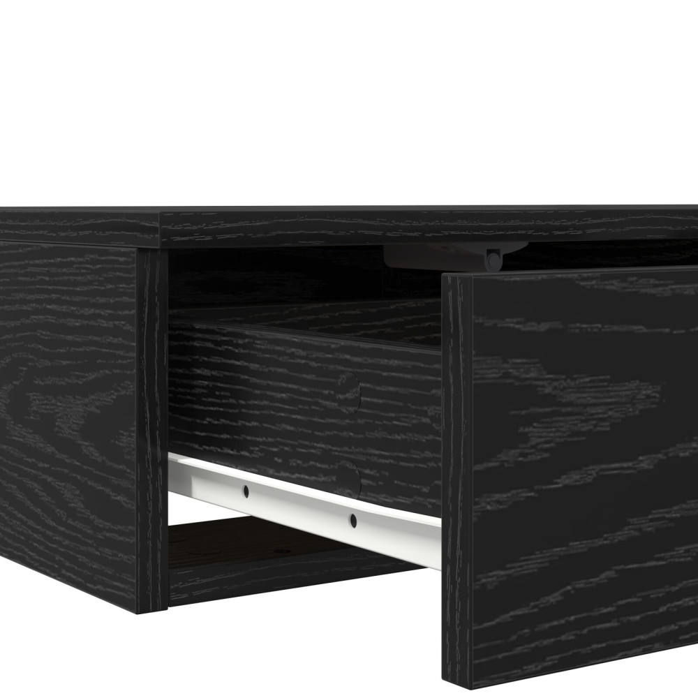 Produktbild för Sänglådor med låda Svart Ek 90 x 36,5 x 16,5 cm Konstruerat trä