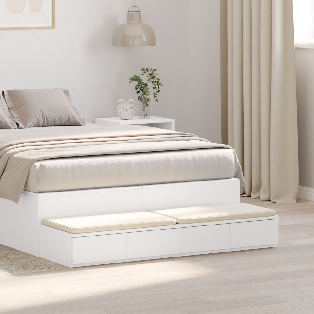 Produktbild för Sänglådor med låda Vit 120 x 36,5 x 16,5 cm Konstruerat trä