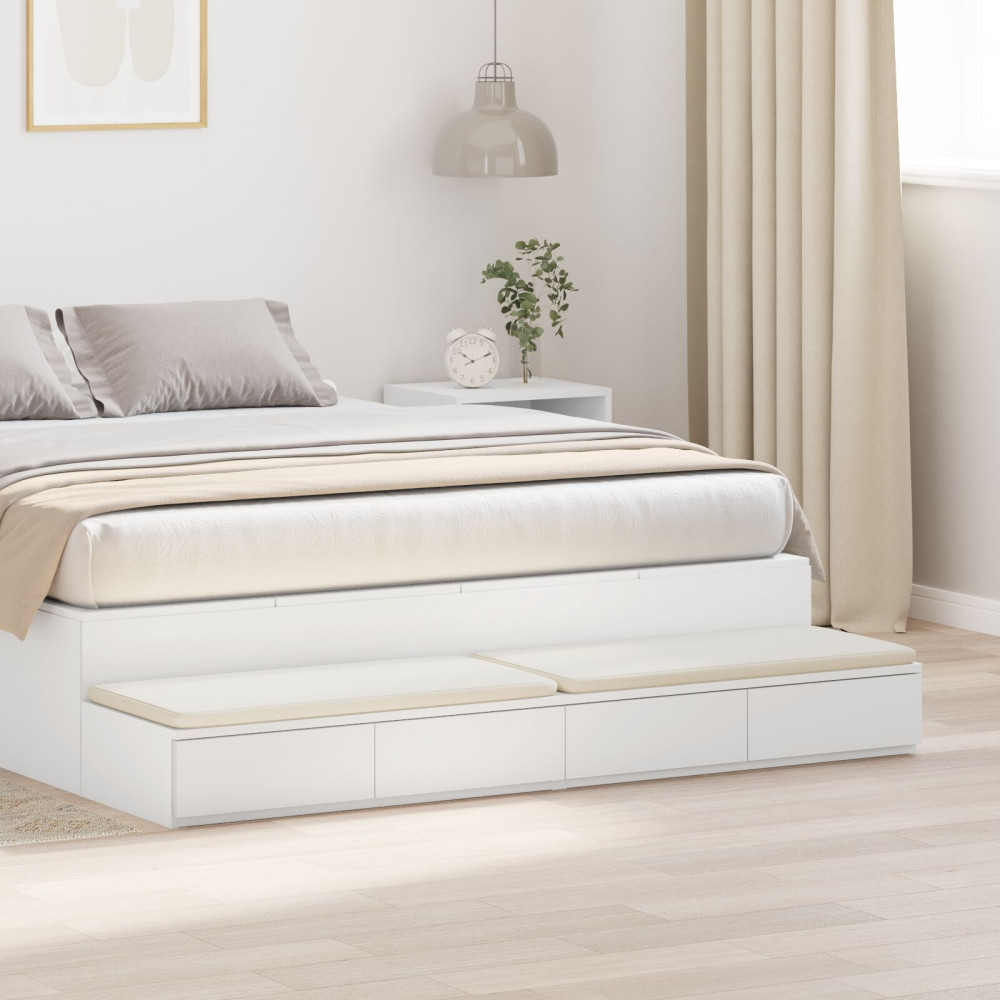 Produktbild för Sänglådor med låda Vit 140 x 36,5 x 16,5 cm Konstruerat trä