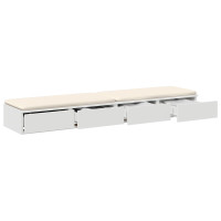 Produktbild för Sänglådor med låda Vit 140 x 36,5 x 16,5 cm Konstruerat trä