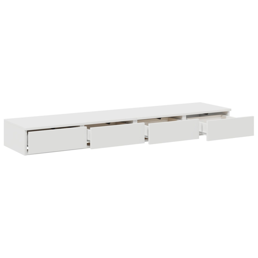 Produktbild för Sänglådor med låda Vit 140 x 36,5 x 16,5 cm Konstruerat trä