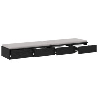 Produktbild för Sänglådor Svart Ek 150 x 36,5 x 16,5 cm Konstruerat trä