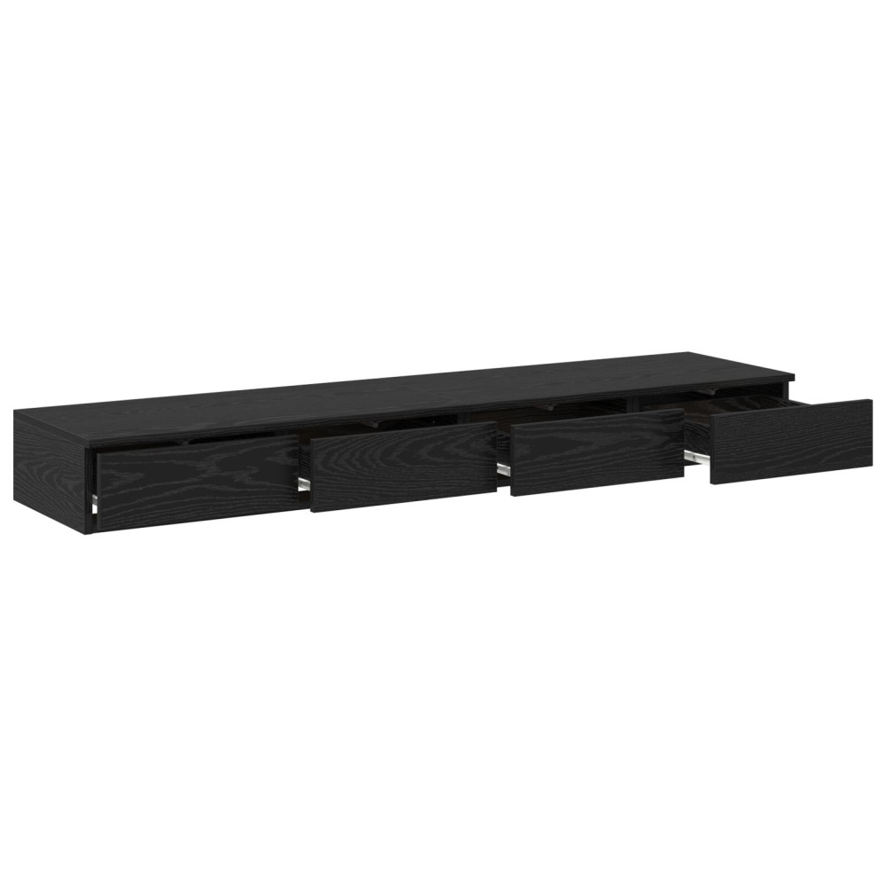 Produktbild för Sänglådor Svart Ek 150 x 36,5 x 16,5 cm Konstruerat trä
