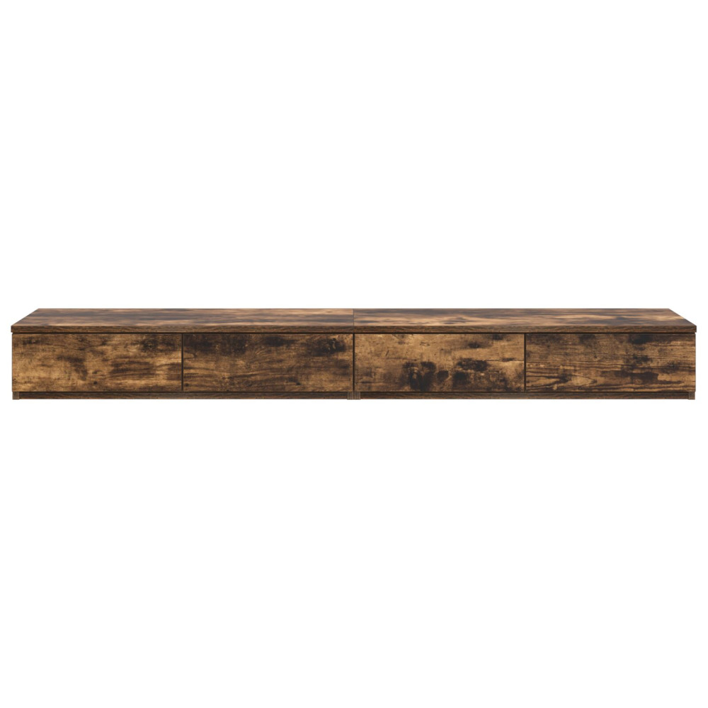 Produktbild för Sänglådor med låda Rökt ek 150 x 36,5 x 16,5 cm Konstruerat trä