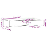 Produktbild för Sänglådor Sonoma-ek 75 x 36,5 x 16,5 cm Konstruerat trä