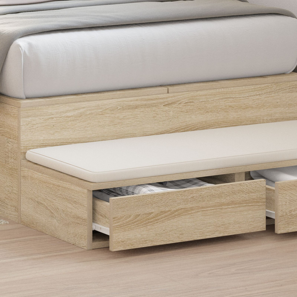 Produktbild för Sänglådor Sonoma-ek 75 x 36,5 x 16,5 cm Konstruerat trä