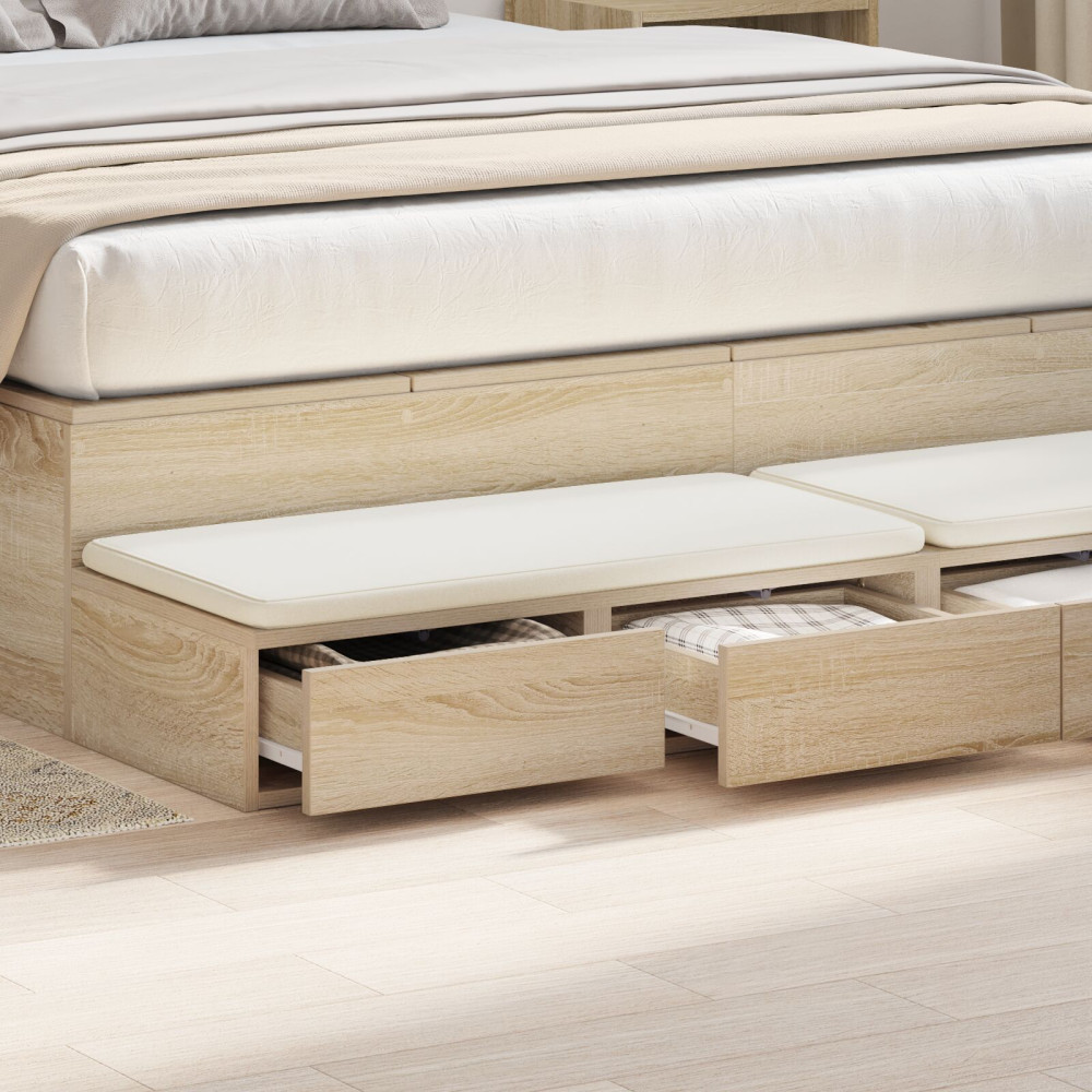Produktbild för Sänglådor Sonoma-ek 160 x 36,5 x 16,5 cm Konstruerat trä