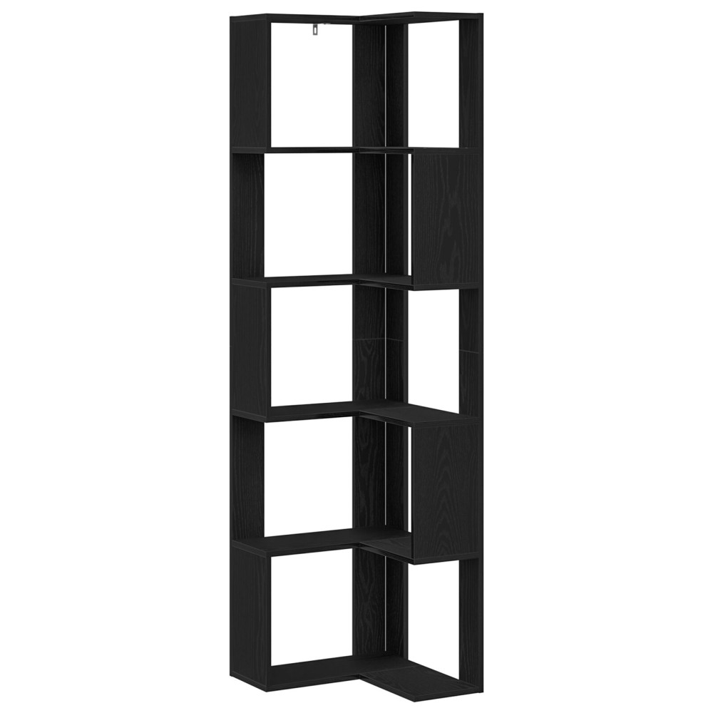 Produktbild för Bokhylla Svart Ek 50 x 50 x 179 cm