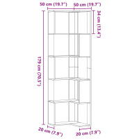 Produktbild för Bokhylla Svart Ek 50 x 50 x 179 cm