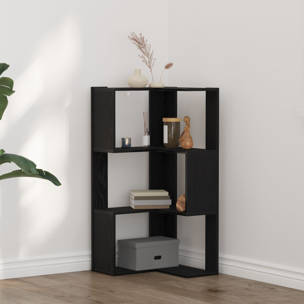 Produktbild för Bokhylla Svart Ek 50 x 50 x 102 cm
