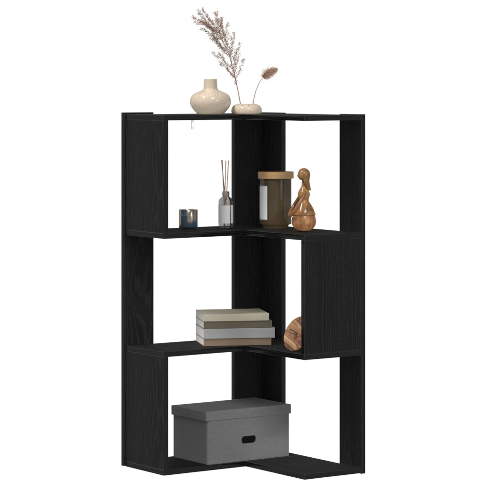 Produktbild för Bokhylla Svart Ek 50 x 50 x 102 cm