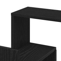 Produktbild för Väggkrokhylla med hylla med lagring Svart Ek 45 x 45 x 147 cm