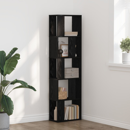 vidaXL Bokhylla Svart Ek 45 x 23,5 x 162,5 cm