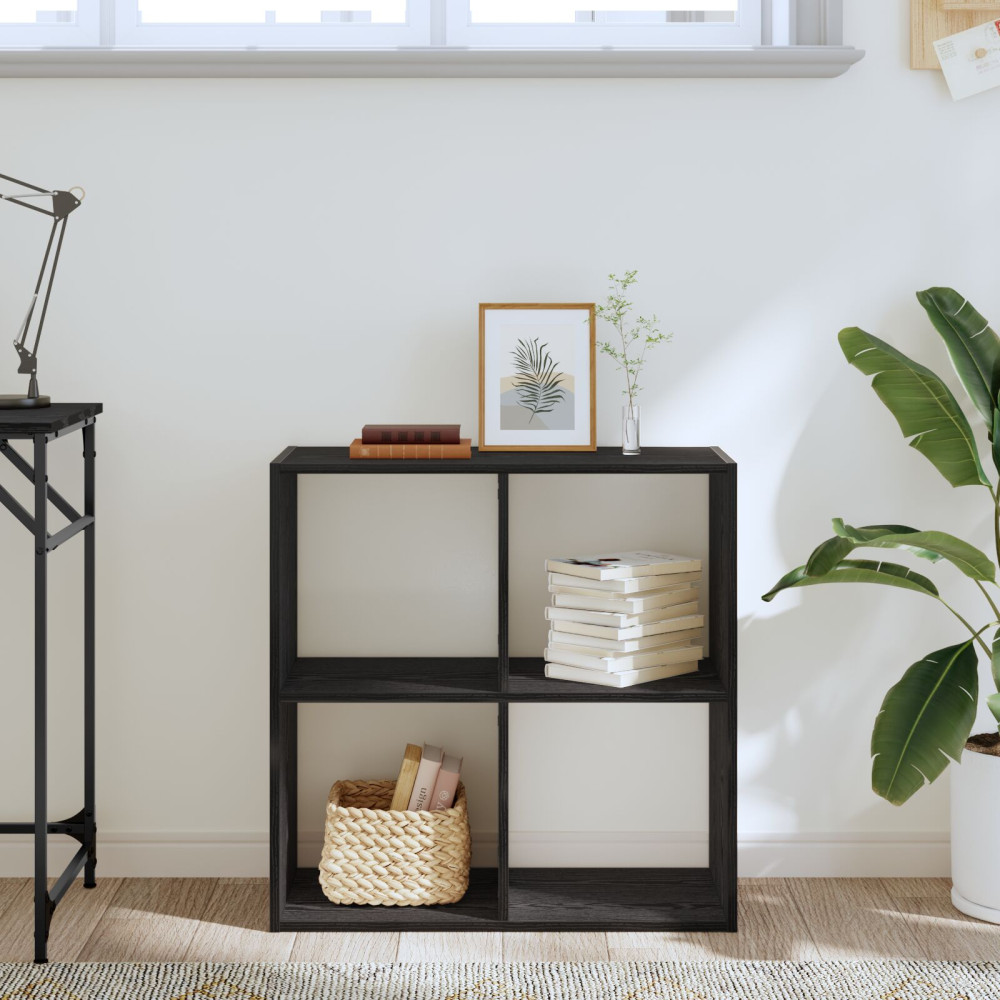 Produktbild för Bokhylla Svart Ek 68,5 x 32 x 68,5 cm