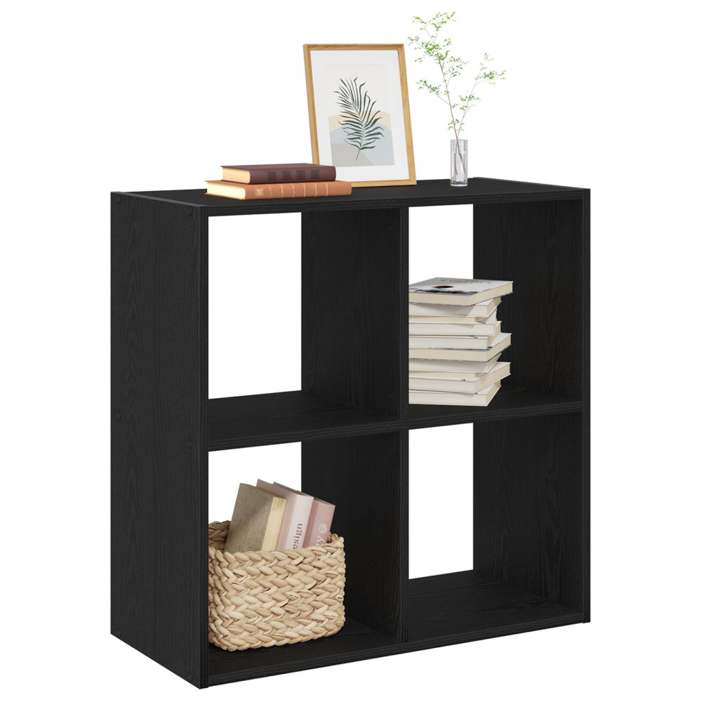 Produktbild för Bokhylla Svart Ek 68,5 x 32 x 68,5 cm