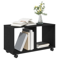 Produktbild för Sidobord med hylla Svart Ek 72 x 33 x 42,5 cm Konstruerat trä
