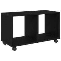 Produktbild för Sidobord med hylla Svart Ek 72 x 33 x 42,5 cm Konstruerat trä