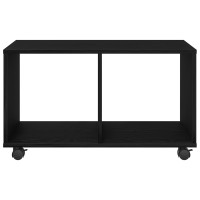 Produktbild för Sidobord med hylla Svart Ek 72 x 33 x 42,5 cm Konstruerat trä