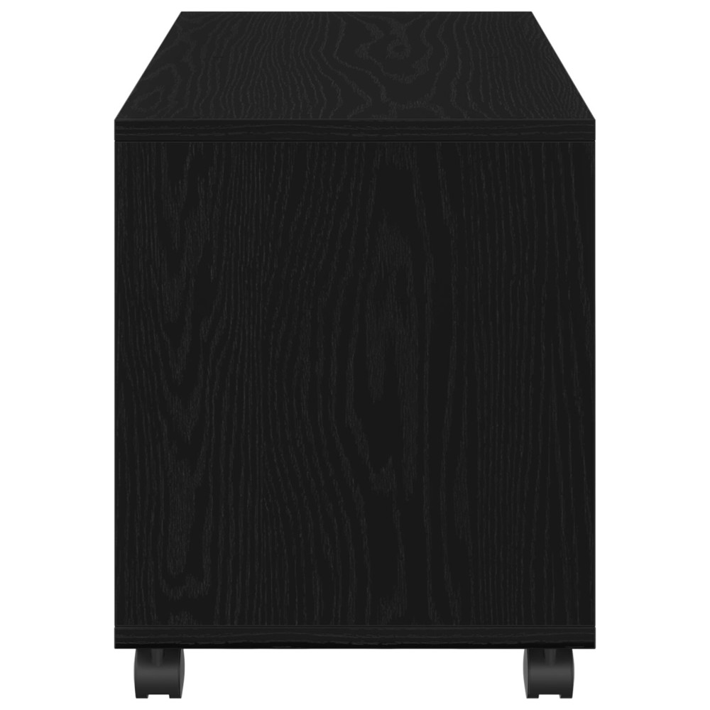 Produktbild för Sidobord med hylla Svart Ek 72 x 33 x 42,5 cm Konstruerat trä