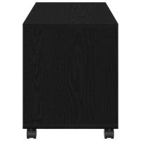 Produktbild för Sidobord med hylla Svart Ek 72 x 33 x 42,5 cm Konstruerat trä